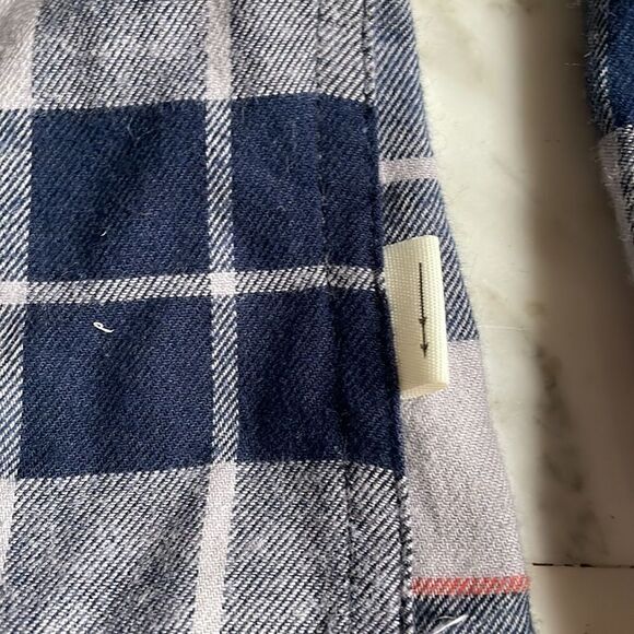 Julian & Mark Navy, Gray & Orange Plaid Flannel Button Down - Picture 5 of 7